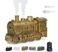 Train Diffuser, 2026 New 300ML Steam Train Humidifier with Dual Cool Mist Outlets, Quiet Aromatherapy Diffuser Dual-Color LED Light, Christmas Decor for Bedroom Office Desk (#D)