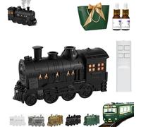 Train Diffuser, 300ml Vintage Steam Train Essential Oil Diffuser And Aromatherapy, Dual Mist Outlets With Led Light, Auto Shut-Off Cool Mist Train Humidifier For Home Bedroom (B)