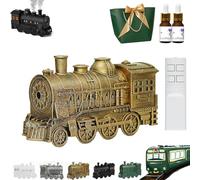 Train Diffuser, 300ml Vintage Steam Train Essential Oil Diffuser And Aromatherapy, Dual Mist Outlets With Led Light, Auto Shut-Off Cool Mist Train Humidifier For Home Bedroom (A)