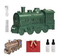 Train Diffuser, 300ml Vintage Steam Train Essential Oil Diffuser with Dual Mist Outlets, 2-Color LED Night Light, 2/8H Timer, Auto Shut-Off Cool Mist Humidifier for Bedroom Office Home Decor，G