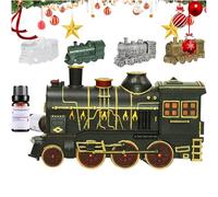 Train diffusers for home, Vintage steam train diffuser,300ML Essential Oil Diffuser, Quiet Aromatherapy Diffuser with Night Light for Bedroom Office, Home Decor(Natural 2,B)