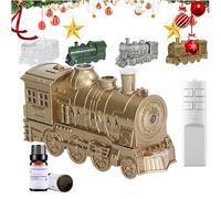 Train diffusers for home, Vintage steam train diffuser,300ML Essential Oil Diffuser, Quiet Aromatherapy Diffuser with Night Light for Bedroom Office, Home Decor(Gold,A)