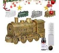 Train diffusers for home, Vintage steam train diffuser,300ML Essential Oil Diffuser, Quiet Aromatherapy Diffuser with Night Light for Bedroom Office, Home Decor(Copper,A)