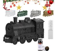 Train diffusers for home, Vintage steam train diffuser,300ML Essential Oil Diffuser, Quiet Aromatherapy Diffuser with Night Light for Bedroom Office, Home Decor(Black,A)