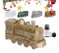 Train diffusers for home, Vintage steam train diffuser,300ML Essential Oil Diffuser, Quiet Aromatherapy Diffuser with Night Light for Bedroom Office, Home Decor(Gold,B)