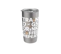 Train Dogs Drink Coffee Repeat Dog Trainer Stainless Steel Insulated Tumbler