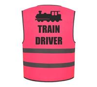 Train Driver Kids Hi Vis Vest Children's High Visibility Reflective Safety Waistcoat Fancy Dress School Road Safe, Add child's name to the front, Personalised