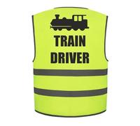Train Driver Kids Hi Vis Vest Children's High Visibility Reflective Safety Waistcoat Fancy Dress School Road Safe, Add child's name to the front, Personalised
