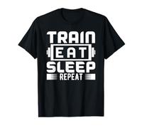Train Eat Sleep Repeat - Funny Gym Workout Value Graphic T-Shirt
