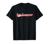 Train Engineering Railroad Diesel Locomotive Tech Vintage T-Shirt