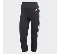adidas Train Essentials 3 Stripes Womens Training Tights Black 3/4 Capri Gym