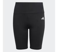 adidas Junior Girls Train Essentials 3 Stripe Bike Shorts - Black/White, Black/White, Size 14-15 Years Black/White