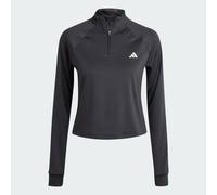 adidas Women's Train Essentials Minimal Branding 1/4-Zip Cover Up, black, M