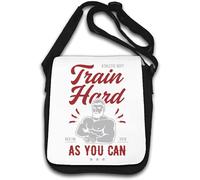 Train Hard As You Can Flex Graphic Shoulder Bag White