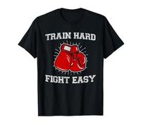 Train Hard Fight Easy Red Boxing Gloves T-Shirt