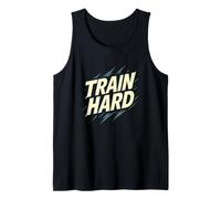 Train Hard Fitness Gym Motivation Quote Tank Top