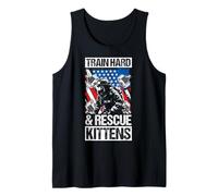 Train Hard & Rescue Kittens Firefighter Fitness Rescue Tank Top