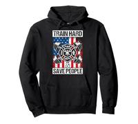 TRAIN HARD & SAVE PEOPLE Firefighter Fitness Pullover Hoodie