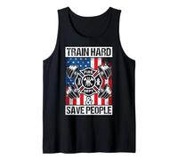 Train Hard & Save People Firefighter Fitness Tank Top