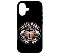 Train Hard Trust God Christian Gym Fitness Case for iPhone 17