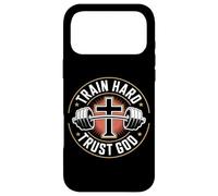 Train Hard Trust God Christian Gym Fitness Case for iPhone 17 Pro Max