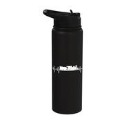 Train Heartbeat Locomotive Model Railway Lover Stainless Steel Insulated Water Bottle
