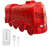Train Humidifier, 300ml Retro Steam Design Essential Oil Diffuser with Remote Control, Ultra-Quiet Operation, 7 Color Lights, Auto Shut-Off for Bedroom Office Living Room(Red)