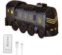 Train Humidifier, USB Steam Train Essential Oil Diffuser 300ml with Remote Control Vintage for freight Container Aroma Diffuser(Black)