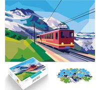 Train in MatterhornJigsaw Puzzles 1000 Piece for Adults Decompressing Intellectual Educational Toy Gifts Ideas 38x26cm