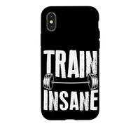 TRAIN INSANE Barbell Weightlifting Motivation Case for iPhone X/XS