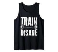 Train Insane Barbell Weightlifting Motivation Tank Top