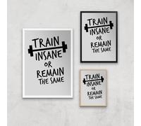 Train Insane Or Remain The Same Art Print - A3 - Black Frame