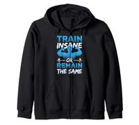 Train Insane Or Remain The Same Fitness Workout Gym Zip Hoodie