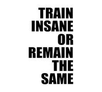 Train Insane or Remain The Same Wall Sticker Workout Bodybuilding Sport Inspirational Quote Wall Decal Vinyl Extra Large - 59x100cm