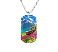 Train Journey Into The Swiss Alps Personalized Picture Pendant Necklace Memorial Keepsake Jewelry Gifts for Women Men