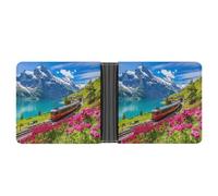 Train Journey Into The Swiss Alps Printed Bifold Wallet with Hidden Compartments Pocket Money and Credit Card Holder for Men Women