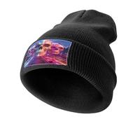 Train Journey Skull City Knit Beanie Hats for Men Women Warm Skully Hat Soft Knitted Cap for All Seasons