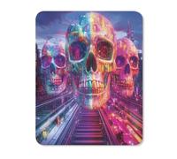 Train Journey Skull City Mouse Pad with Stitched Edges Non Slip Mousepad Desk Mat for Office Gaming