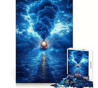 Train Journey Through Storm Adults 1000 Piece Jigsaw Puzzle Mind Recall Mind Calming Fun Firm Interlock Xmas Present (38x26cm)
