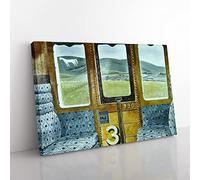 Train Landscape By Eric Ravilious Classic Painting Canvas Wall Art Print Ready to Hang, Framed Picture for Living Room Bedroom Home Office Décor, 76x50 cm (30x20 Inch)