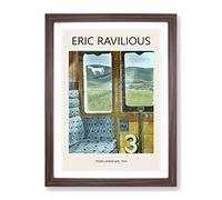 Train Landscape By Eric Ravilious Exhibition Museum Painting Framed Wall Art Print, Ready to Hang Picture for Living Room Bedroom Home Office Décor, Walnut A3 (34 x 46 cm)