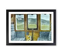 Train Landscape by Eric Ravilious Framed Print | A2 Black Framed Wall Art | Ready to Hang | Modern Vehicle Picture | Living Room Bedroom Lounge Office