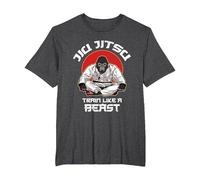 Train Like a Beast Jiu Jitsu, Gorilla BJJ Grappling MMA T-Shirt, Men's Big and Tall, Dark Heather Grey, 5X Tall