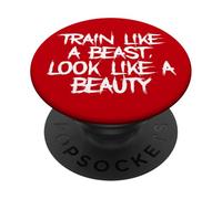 Train Like a Beast, Look Like a Beauty Fitness Statement Gym PopSockets Adhesive PopGrip