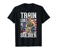 Train Like A Soldier Military Fitness Weight Lifting T-Shirt