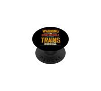 Train Love - Warning I May Spontaneously Talk About Trains PopSockets Adhesive PopGrip