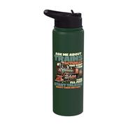 Train Lover - Ask Me About Trains Start Talking About Trains Stainless Steel Insulated Water Bottle