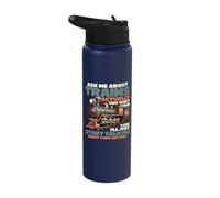 Train Lover - Ask Me About Trains Start Talking About Trains Stainless Steel Insulated Water Bottle