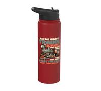 Train Lover - Ask Me About Trains Start Talking About Trains Stainless Steel Insulated Water Bottle