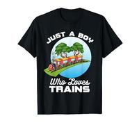 Train Lovers for Boys & Toddlers Just A Boy Who Loves Trains T-Shirt